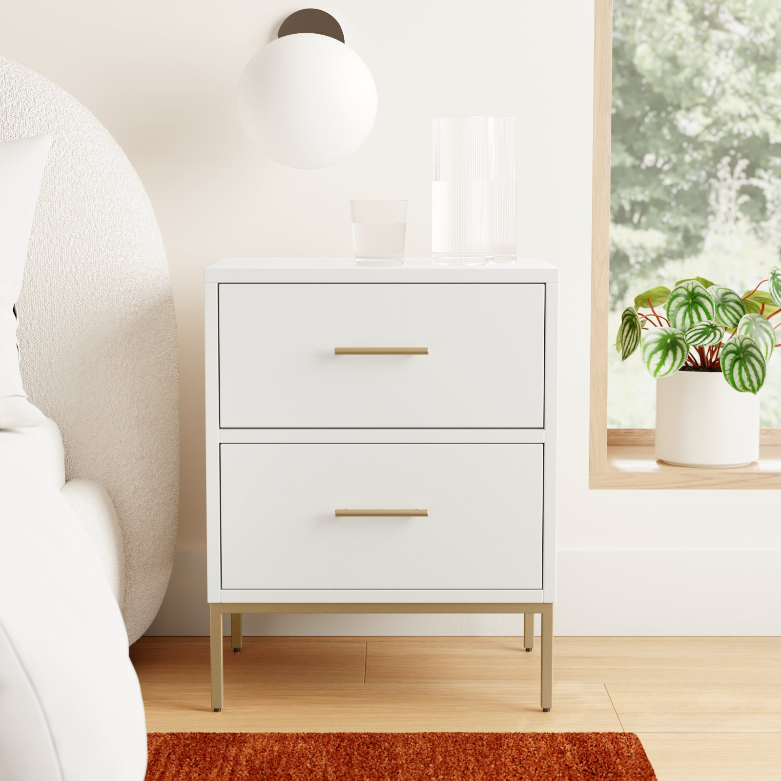 Marino 2 - Drawer Nightstand, White