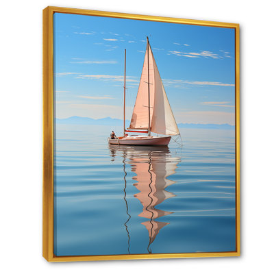 Coastal Calm Minimalisme, photo de voilier sur toile