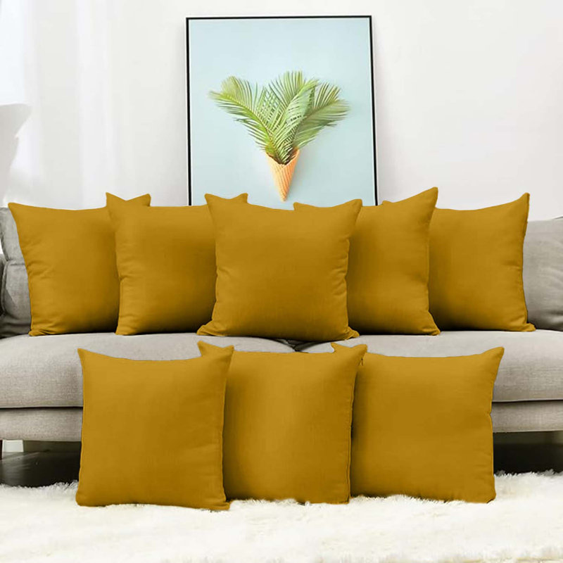 Aldino Square Throw Cushion Pad, Ochre