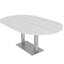 Racetrack Shaped Conference Table with Double Metal Post Base-91709376-91709368-117224274