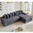 Boneless Oversize Cloud Couch, L-Shape Sofa, Convertible Floor Sleeper Sofa Bed, No Assembly ,Eight Pillows,3-In-1,Side Pocket,Corduroy-360802345-360802344