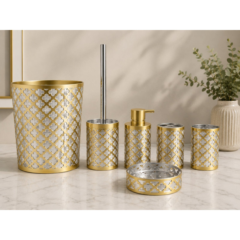 Vicini Bathroom Accessory Set, Gold