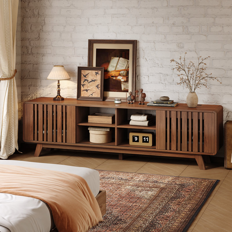 Meuble télé pour téléviseur de 75 po ou moins Regal, H 24 po x l 69,6 po x P 15,75 po, Brun