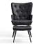 Fauteuil à oreilles et repose-pieds capitonnés-1583890534