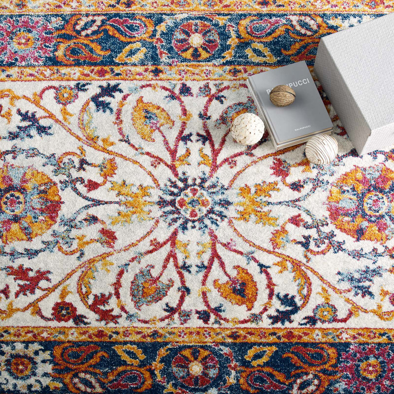 Samira Multicolored Vintage Floral Persian Medallion 8' x 10' Area Rug