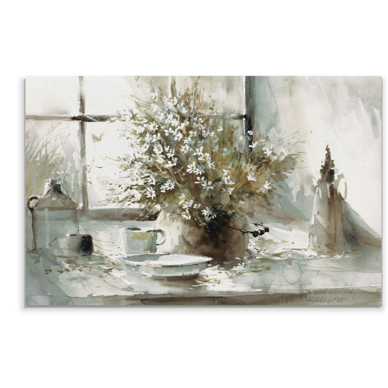 " Daisy Still Life ", 32" H x 48" W x 1.5" D, Wrapped Canvas
