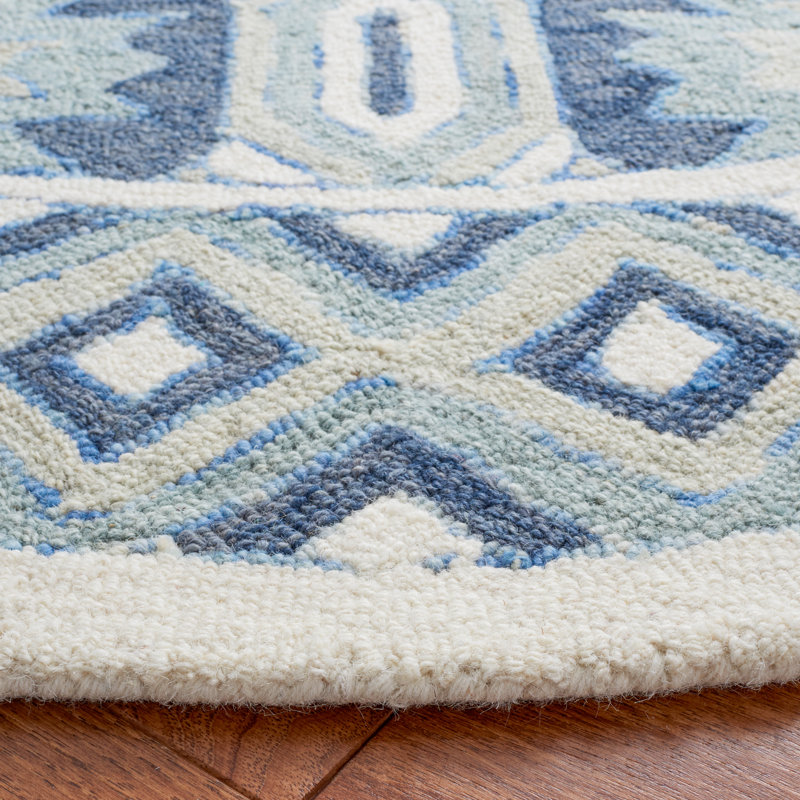 Neher Metro Hand Tufted Wool And Cotton With Latex Geometric Rug, Rectangle 3' x 5'