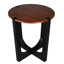 Table d'appoint en bois massif brun et noir, fraction de table de 22,20 pouces de diamètre, hauteur 26,2 po, idéale pour contenir des boissons et des plantes, indice de faisabilité intérieure et extérieure, table à assemblage rapide avec