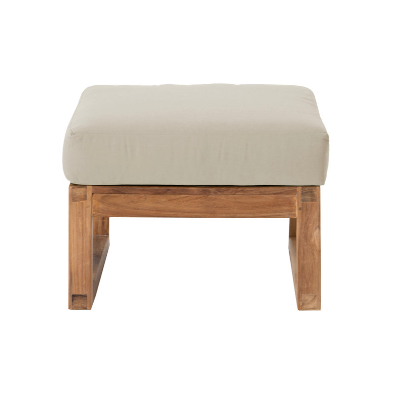 Venice Outdoor Teak Ottoman, Antique Beige