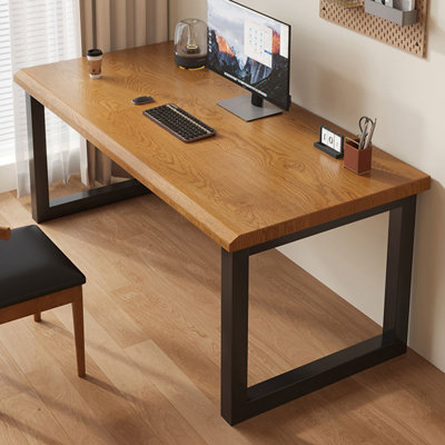 Bureau d'écriture rectangulaire en bois massif brun