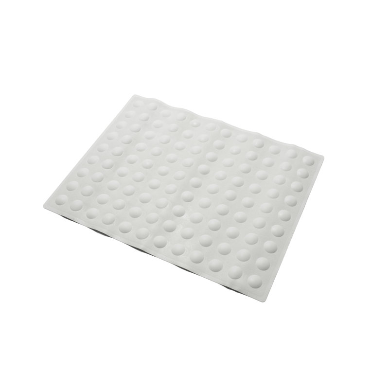 Dome Patterned Antibacterial Bath Mat with Secure Suction Cups, White
