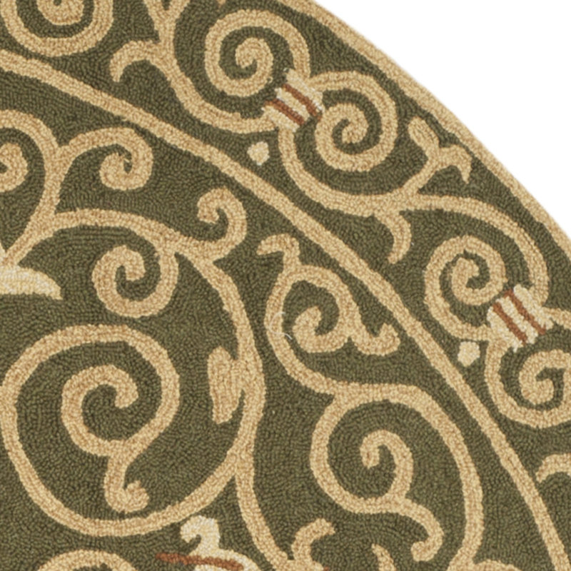Chelsea Hand Hooked Wool Pile Oriental Rug, Oval 7'6" x 9'6"