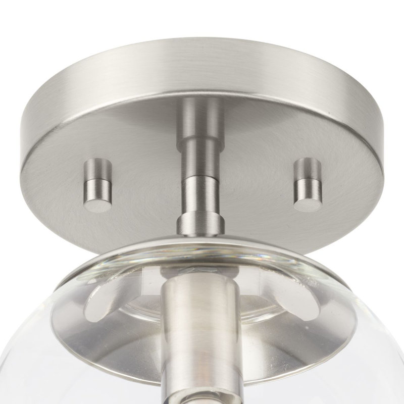 Sasheer Glass Semi Flush Mount, Nickel brossé