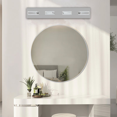 Luminaire de salle de bain contemporain à DEL à intensité variable, blanc froid avec cadre en fer