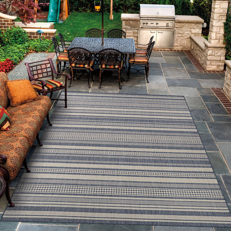 Palo Santo Bacalar Pool Blue Indoor Outdoor Area Rug, Rectangle 5'3" x 7'6"