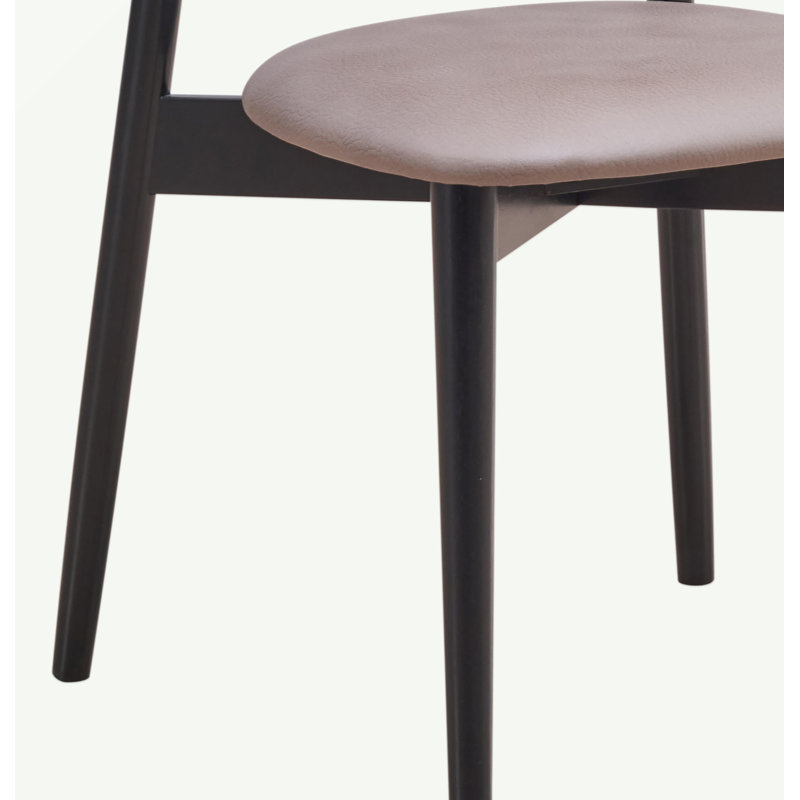 Lanae Grey Polished Microfiber & Black Finish Side Chair (Set Of 2)