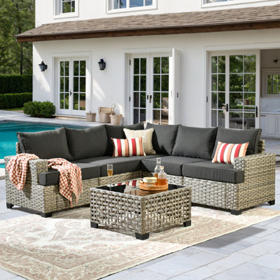 Harbin 6 - Person Outdoor Seating Group With Cushions