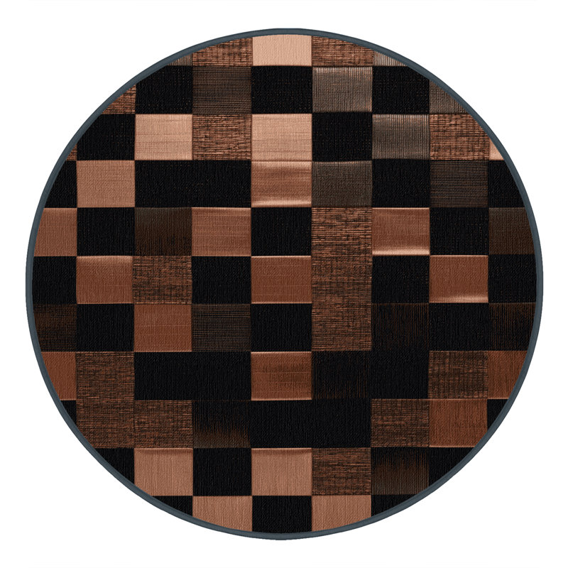 Machine Washable Botanical Area Rug, Round 4'