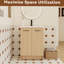 Meuble-lavabo autoportant de 24 pouces avec lavabo en résine intégré, rangement à double porte, conception prête à assembler et poignées à double finition.
