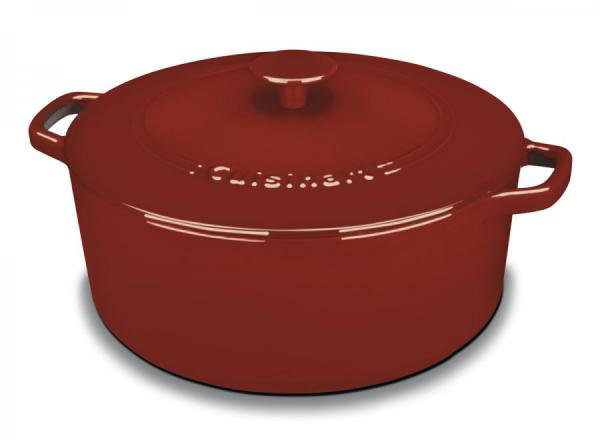 Cuisinart Chef’s Classic Enamel on Steel Round Dutch Oven with Lid, Cardinal Red, 3 Qt.