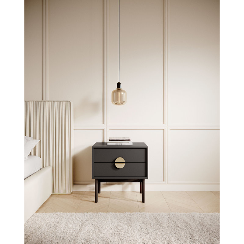 Anvitha 55.2cm W Laminate Bedside Table