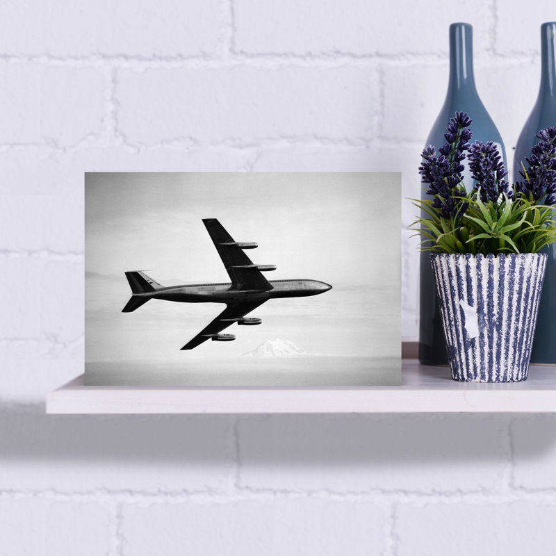 1950, années 1960, Boeing 707, avion classique rétro, art mural, 18" H x 12" W