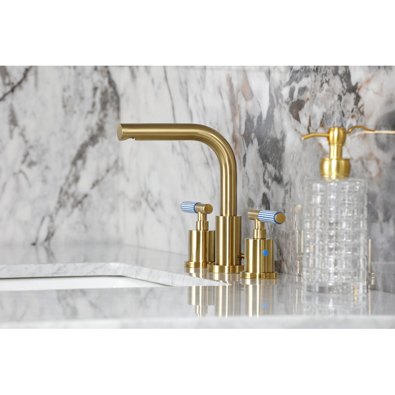 Robinet de salle de bain espacé Kingston, Laiton brossé