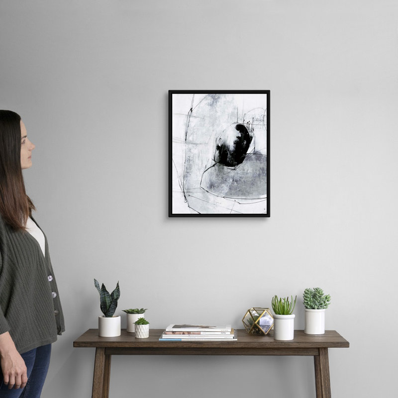 "Lignée II" par Joshua Schicker - reproduction d'art sur toile, H 22 po x l 18 po x P 1,75 po, Cadre flottant noir