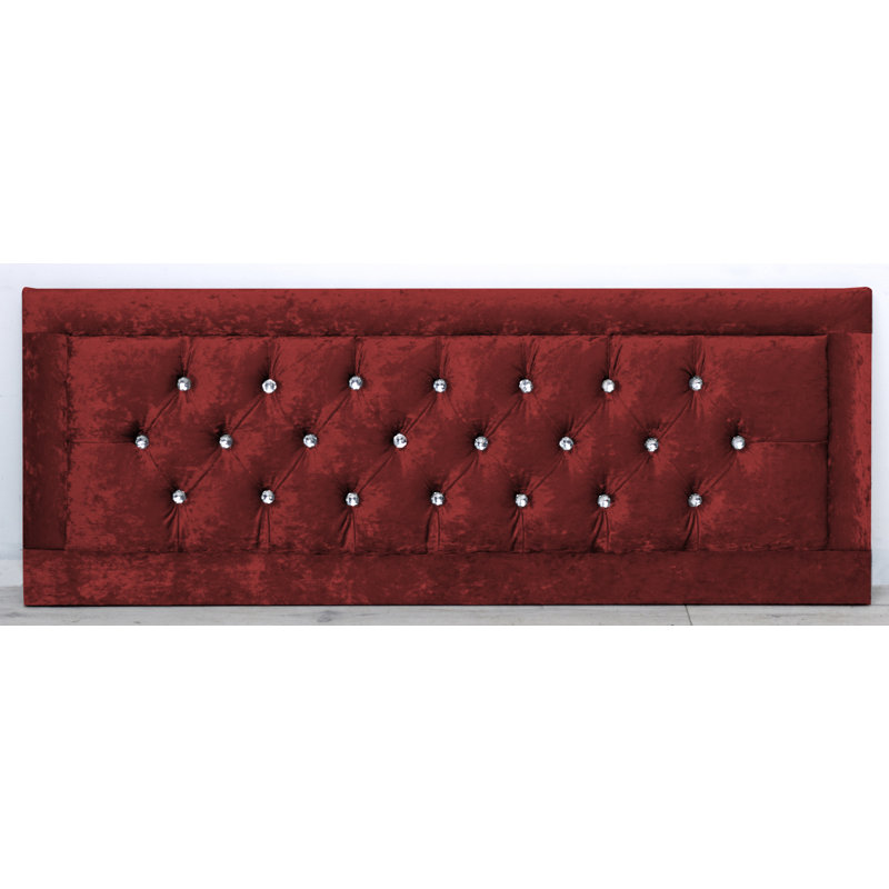 Tabor Upholstered Velvet Headboard, Super King (6'), Red