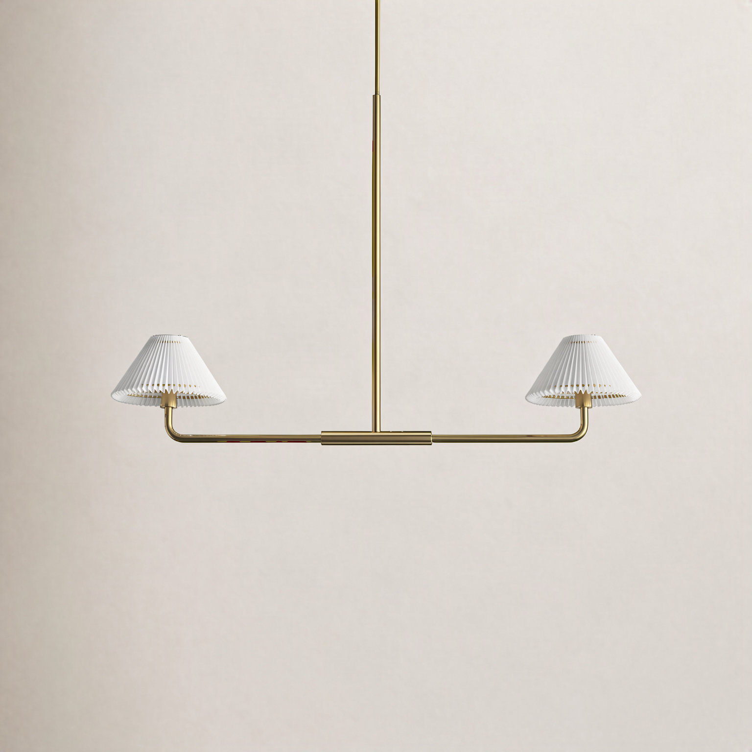 Pearson 2-Light Chandelier, Natural Brass