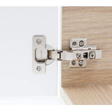 30 Pack Full Overlay Soft Close Hinges For Frameless Cabinets 105 Degree 3 Way Adjustability With Clip On Plate & Matching Screw (Set Of 30)