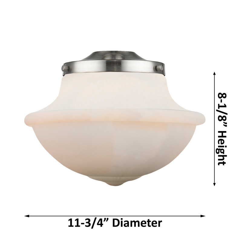 Baptiste Glass Semi Flush Mount, Matte White, No Bulb Included, Brushed Brass