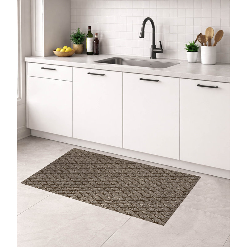 Tapis de cuisine Rolling Waves, Brun moka, Rectangle 5 pi x 7 pi