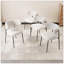 Ensemble de table et de salle à manger en bois aggloméré rectangulaire de 62,9 pouces, ensemble de 4 pièces, table de salle à manger élégante, table de salle à manger de cuisine, robuste et durable, facile à assembler, convenant à une salle à manger avec 4 à 6 personnes-1123881745