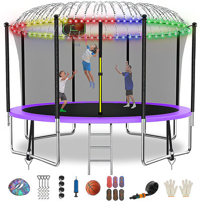 Trampoline Series 12' Round Backyard Trampoline With Safety Enclosure