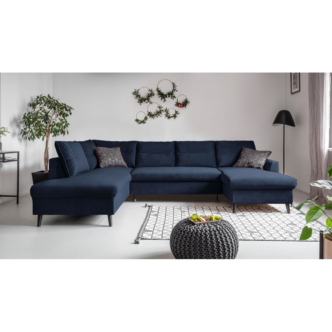 Ecksofa Stylish Stan aus Samt mit Bettfunktion