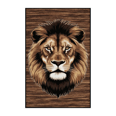 Washable Congo Lion Big Cats Area Rug