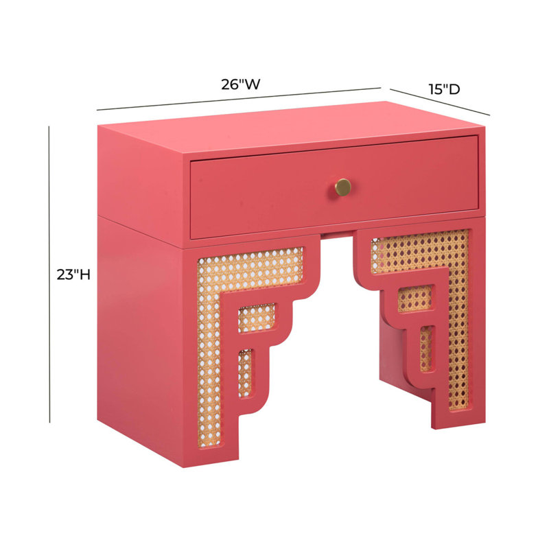 Table de chevet Berkowitz, Rose corail