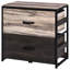 Armoire de bureau, 2 grands tiroirs, barres à dossiers réglables, bois, brun / noir, matériau de rangement de style industriel, flair