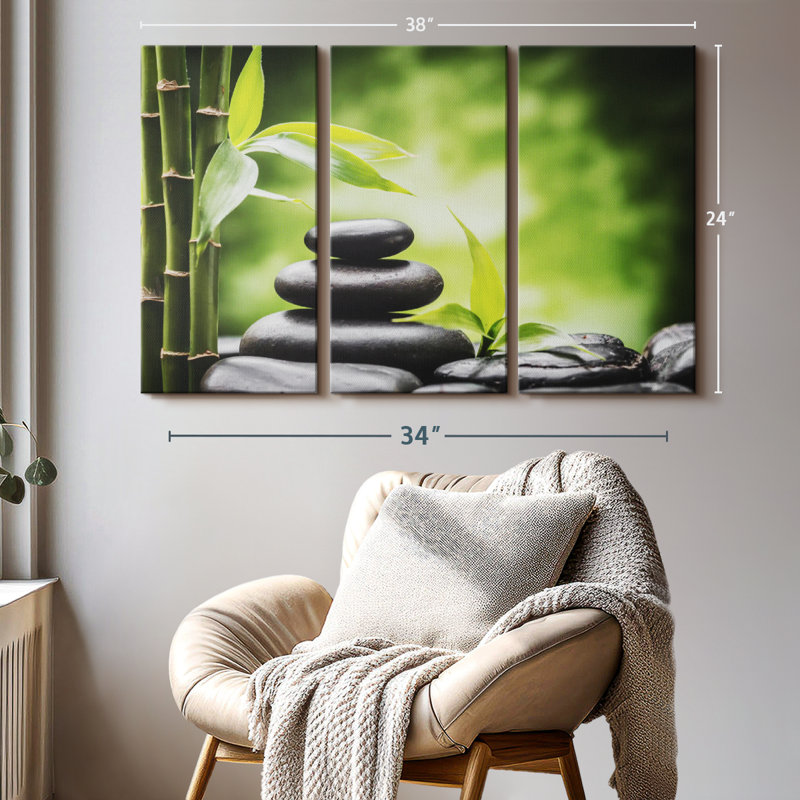 Nature " Zen Spa " 3 - Pieces, 24" H x 38" W x 1.25" D