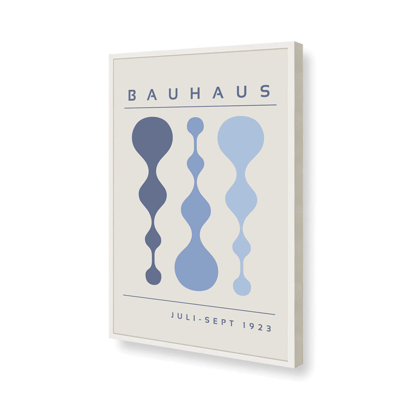 «Blue Retro Bauhaus», affiche I, H 37 po x l 25 po x P 1,25 po, Reproduction encadrée sans passe-partout