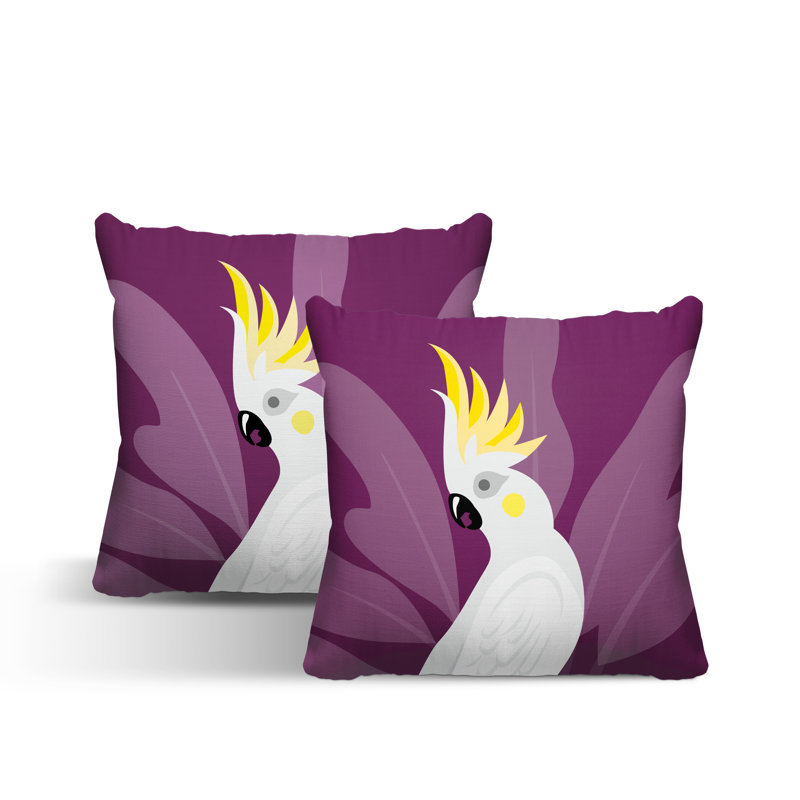 Coussin intérieur / extérieur Catoo Bird, L 17 po x H 17 po, Mauve