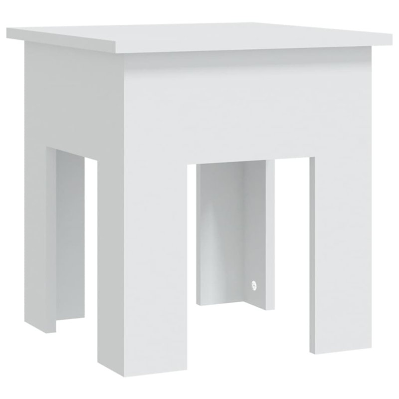 Table de bout en bois d'ingénierie, Blanc, 15,7 po x 15,7 po x 16,5 po
