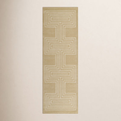 Orlie Copper Hand-Tufted Geometric Wool Rug