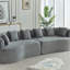 Canapé modulaire incurvé surdimensionné de 111,5 pouces de style nuage sans os avec 6 coussins en velours côtelé de luxe avec siège profond, gris W3505P355587-129232645