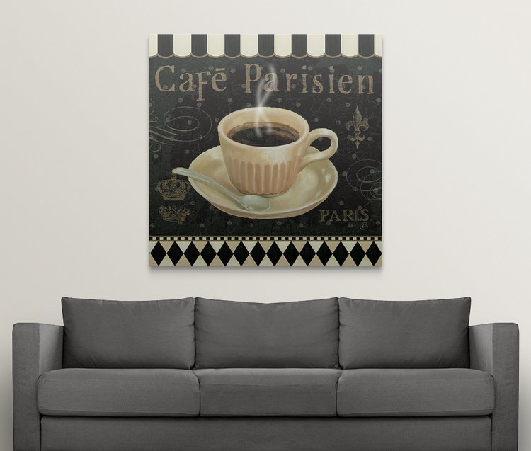 «Café Parisien I» par Daphne Brissonnet, H 16 po x l 16 po x P 1,5 po, Toile