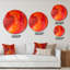 «Vibrant Red Marble Landscape», art mural moderne en cercle métallique-68851846