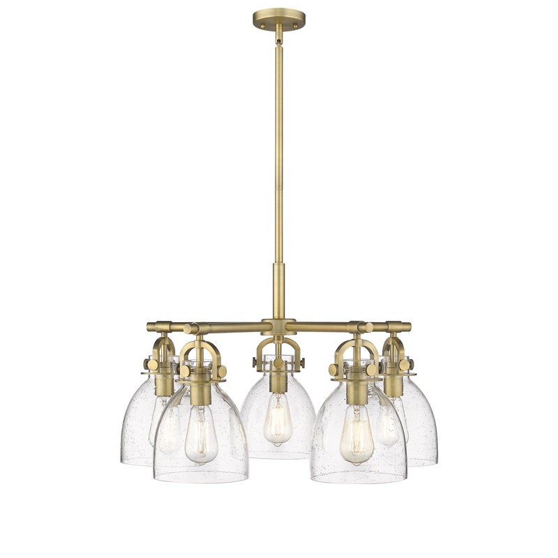 Lustre suspendu 5 lumières 7 po Avacyn, Bullé, Laiton brossé