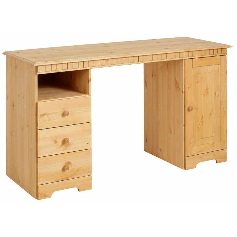 Yassine Solid Wood Writing Desk, Stain Wax