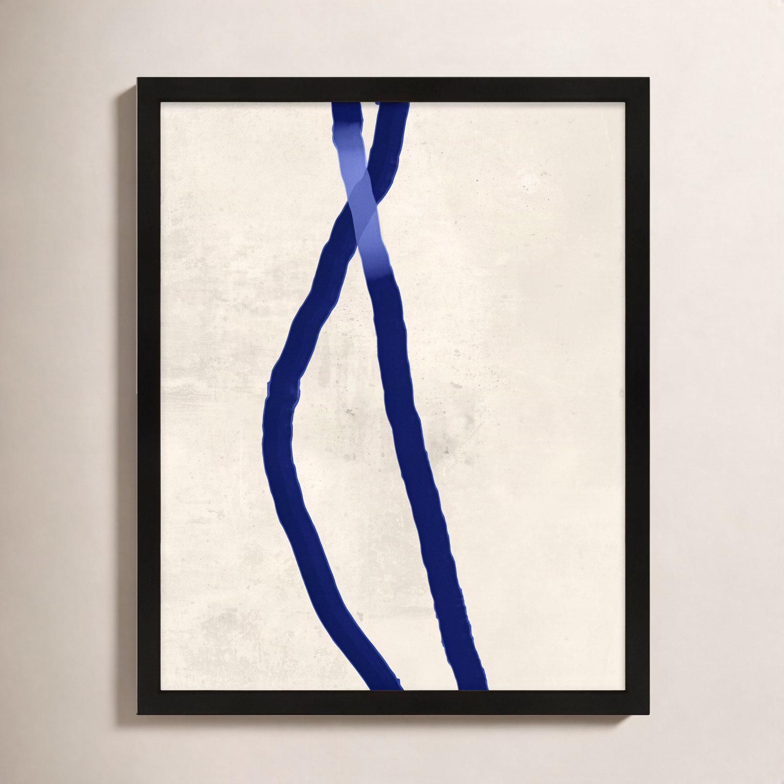 Blue Rope 2 by Jacques Pilon, 20" H x 16" W x 1.25" D, Black Framed